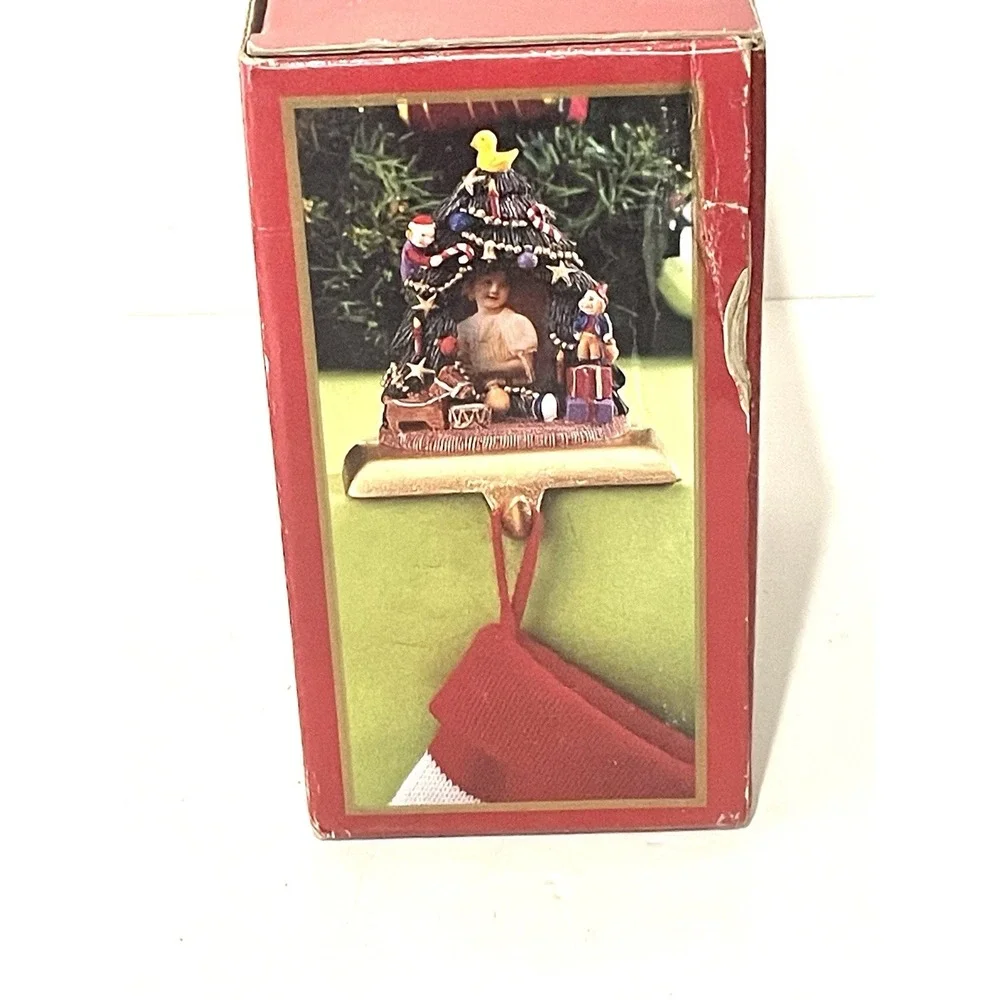 Vintage Cast Iron & Resin Windsor Collections Hand Painted Santa Stocking Hanger